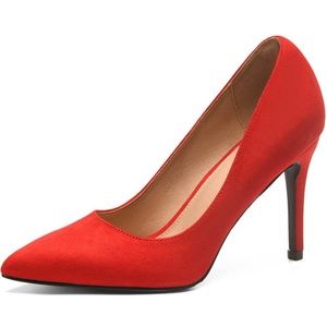 ORIPLALLA Stiletto High Heels Pumps Women Closed Toe Party Wedding Shoes Sz8.5